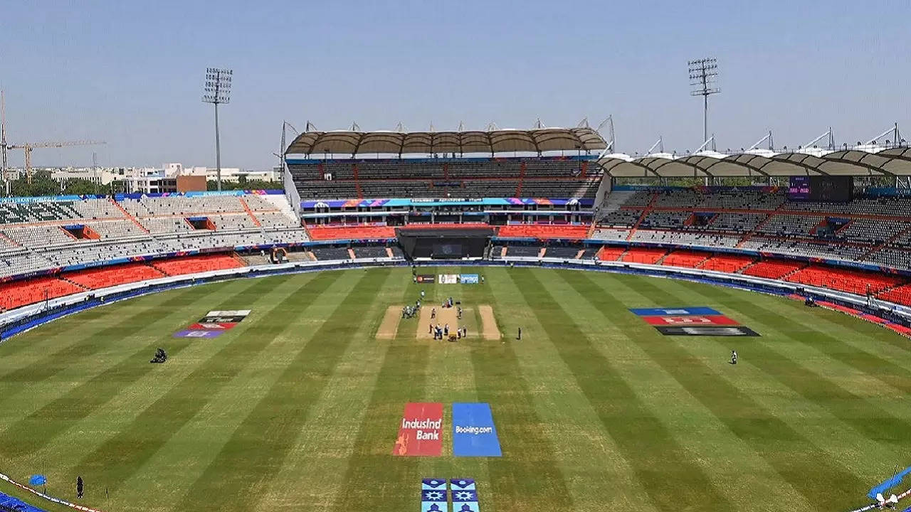 Rajiv Gandhi International Stadium in Hyderabad.