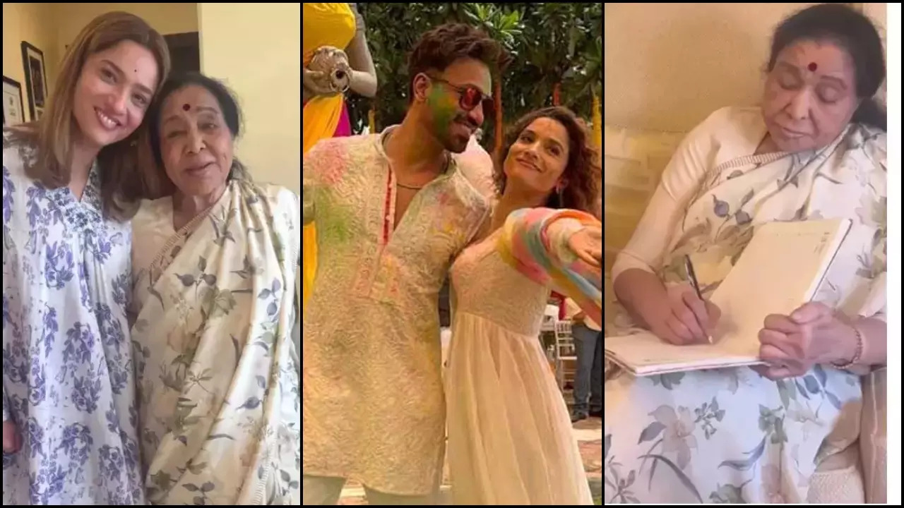 Ankita Lokhande-Vicky Jain Celebrate Navratri With Legendary Singer Asha Bhosle