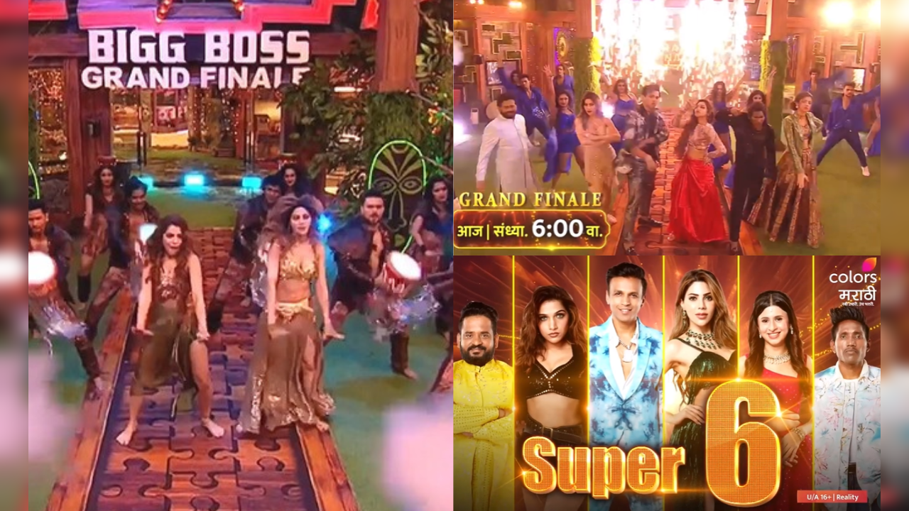 final 6 contestants of bigg boss marathi dance on the grand finale stage