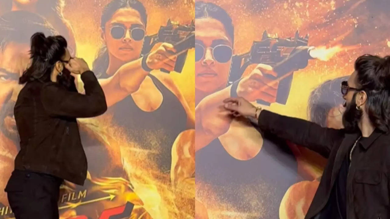 Ranveer Singh Kisses Wife Deepika Padukone's Poster At Singham Again Trailer Launch, Promises 'Peda Party' To Paps. Watch