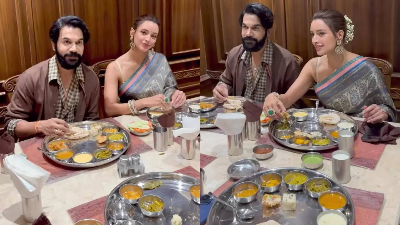 Rajkummar Rao and Tripti Dimri Enjoy Gujarati Thali