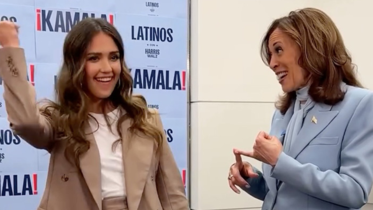 Jessica Alba with Kamala Harris