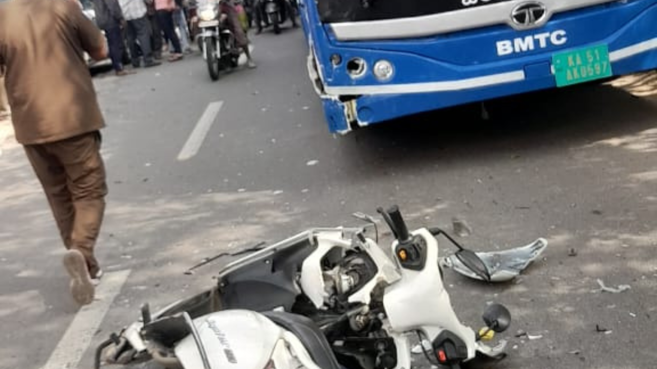 Woman on Two-Wheeler Fatally Hit by BMTC Bus in Bengaluru, Run Over by Another Vehicle