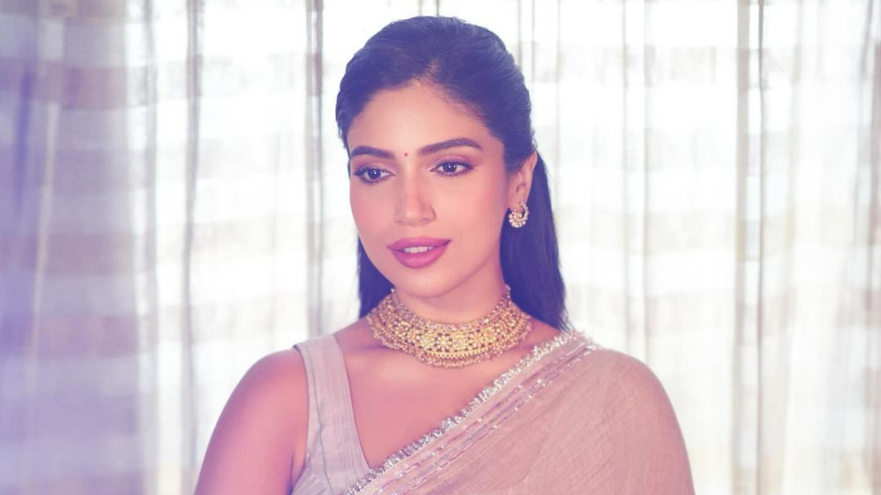 Bhumi Pednekar nails a beige saree