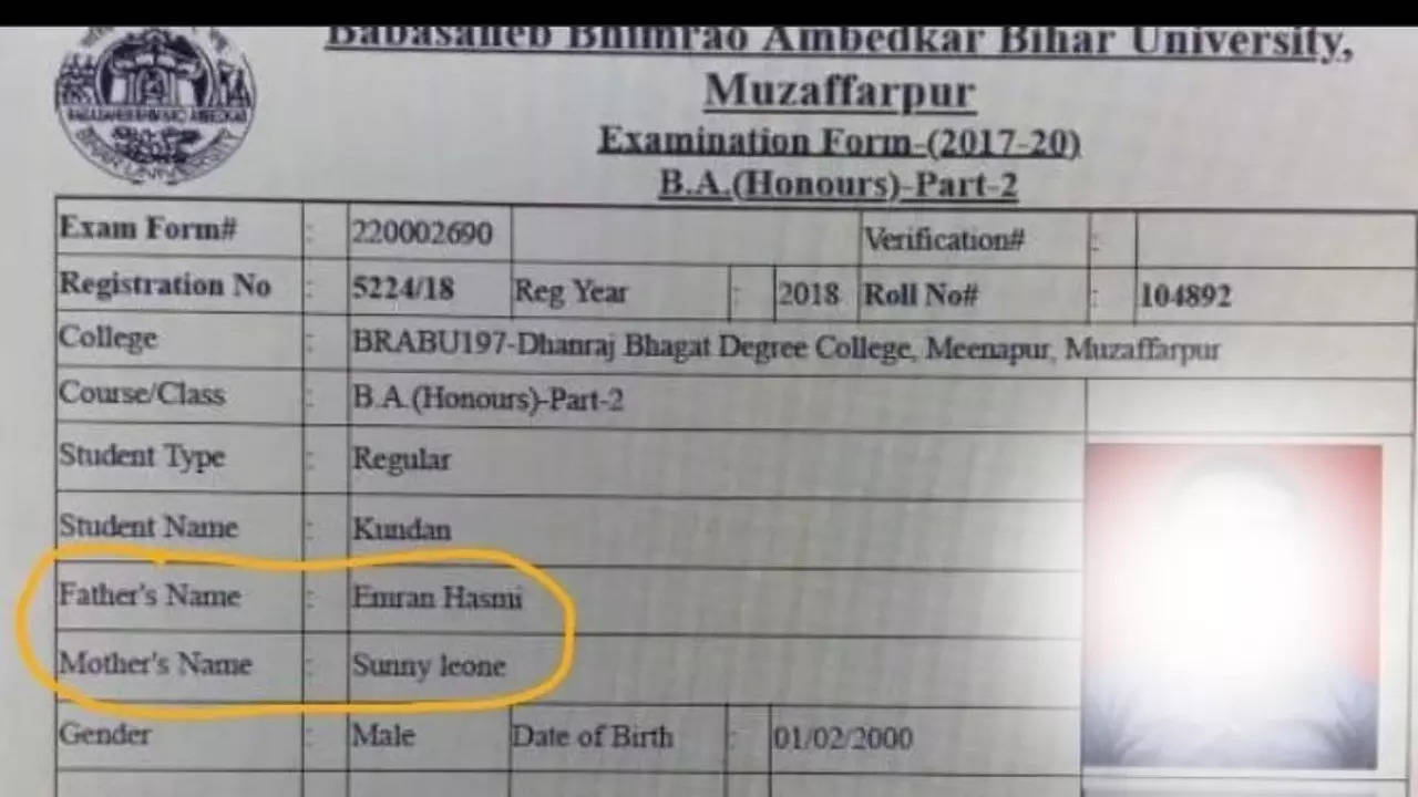 this bihar student put down sunny leone, emraan hashmi as his parents on an exam form