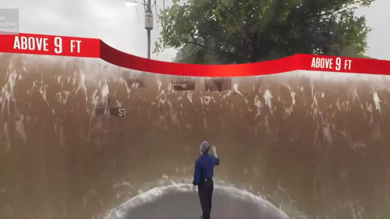 Hurricane Milton VFX shows 'insane' storm surge