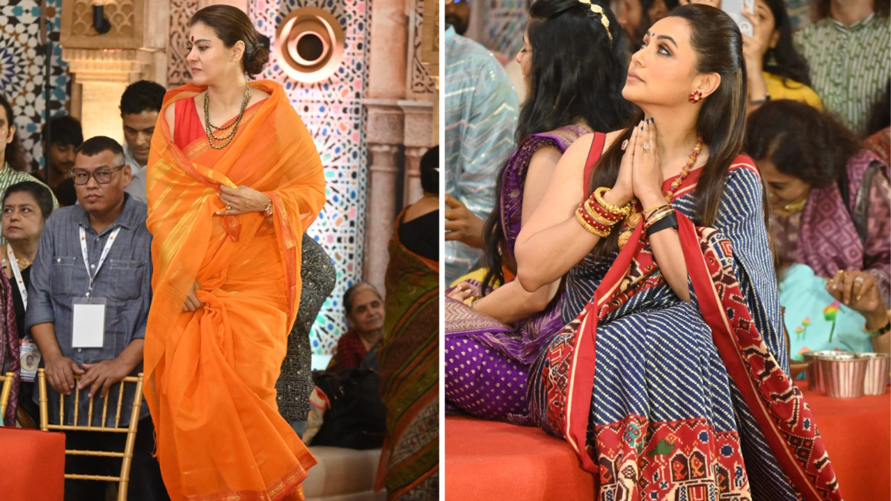 ​Cousins Rani Mukerji, Kajol Soak In Durga Puja Festivities, Turn Heads In Stunning Sarees. See PICS​ (Image Credit: X)