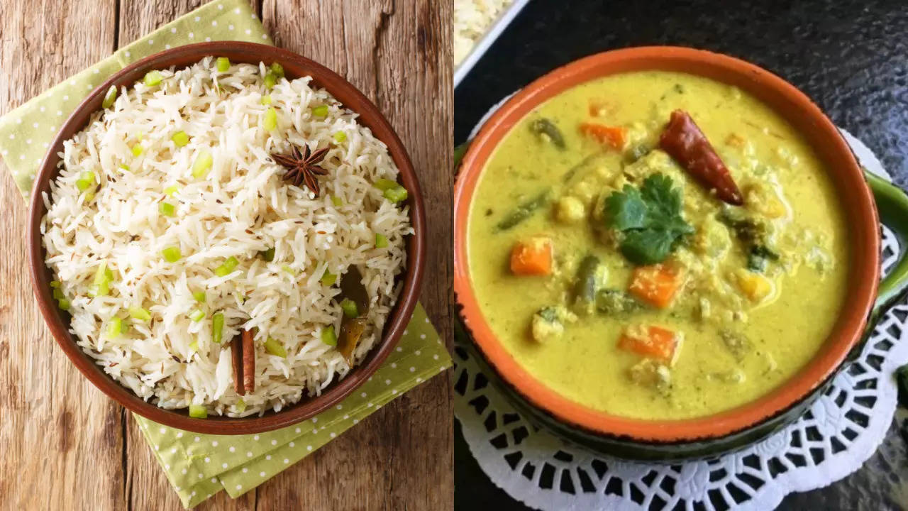 Kerala-Style Ney Choru With Veg Kurma