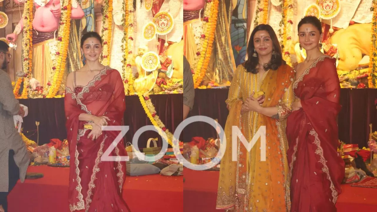 Jigra Star Alia Bhatt Seeks Blessings At Durga Puja Pandal In Mumbai With Sister Shaheen. See Pics