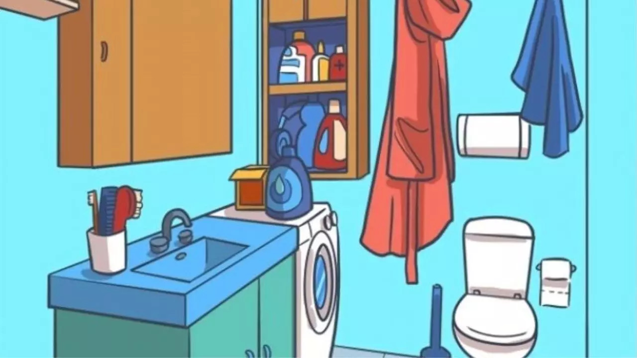 IQ Test Alert: Spot the Hidden Headphones in This Bathroom Scene in Just 5 Seconds!