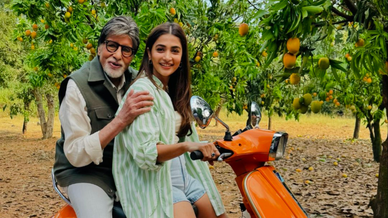 Pooja Hegde Sends Birthday Wishes To National Treasure 'Amitabh Bachchan', Drops Pics Enjoying Scooter Ride With Big B