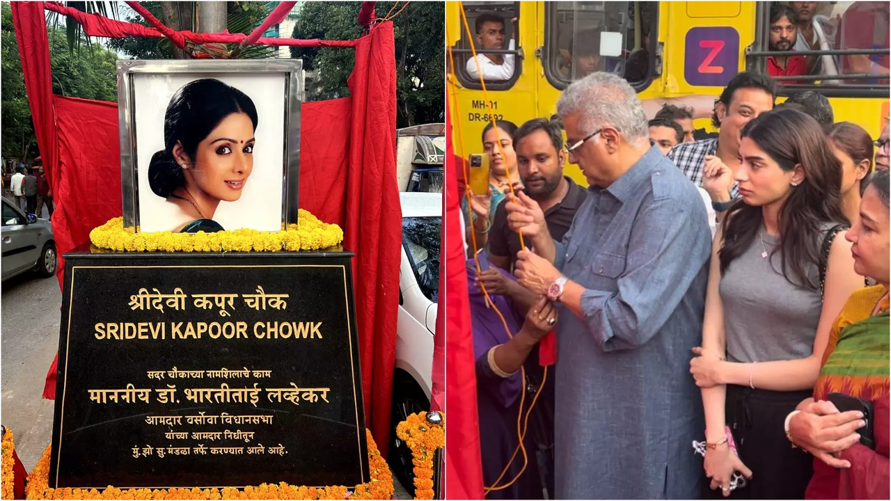 Boney Kapoor And Khushi Kapoor Inaugurate Sridevi Kapoor Chowk In Mumbai With Shabana Azmi