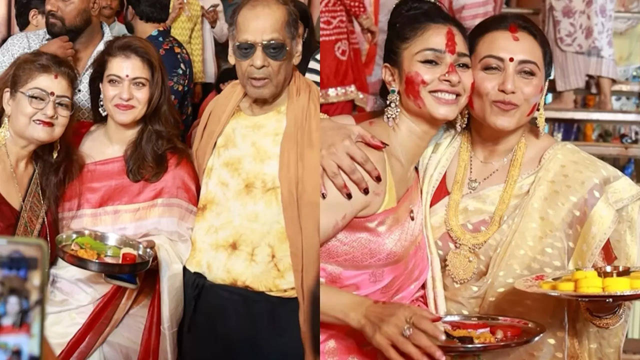 Durga Puja 2024: Kajol, Rani Mukerji, Tanishaa Enjoy Sindoor Khela. Watch