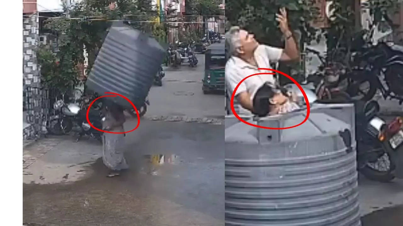 Woman Narrowly Escapes Death After Water Tank Falls From Above