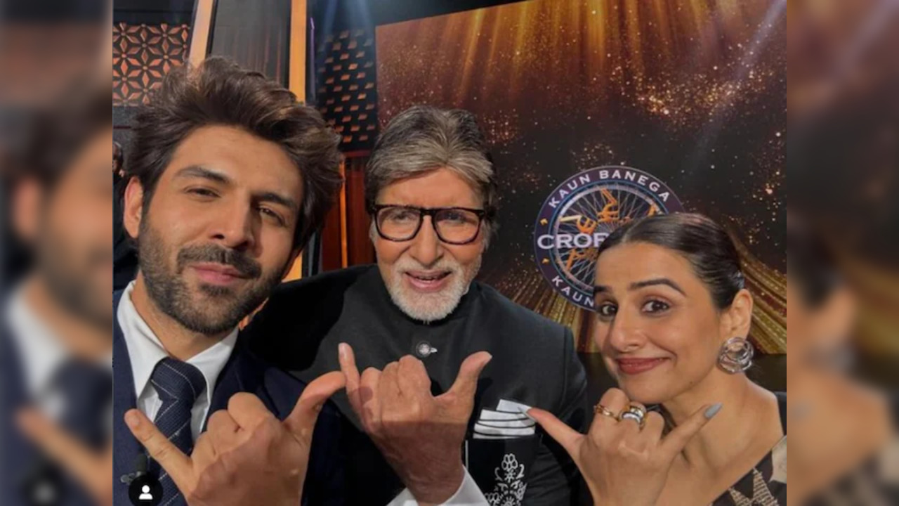 KBC 14: Kartik Aaryan-Vidya Balan Join Amitabh Bachchan For Bhool Bhulaiyaa 3 Promotions