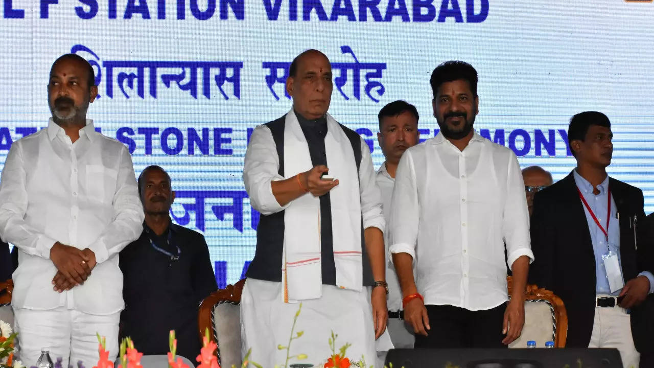 Rajnath Singh lays foundation stone for naval radar station in Vikarabad