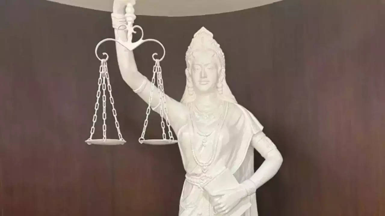 blindfold has been removed from eyes of india goddess of justice