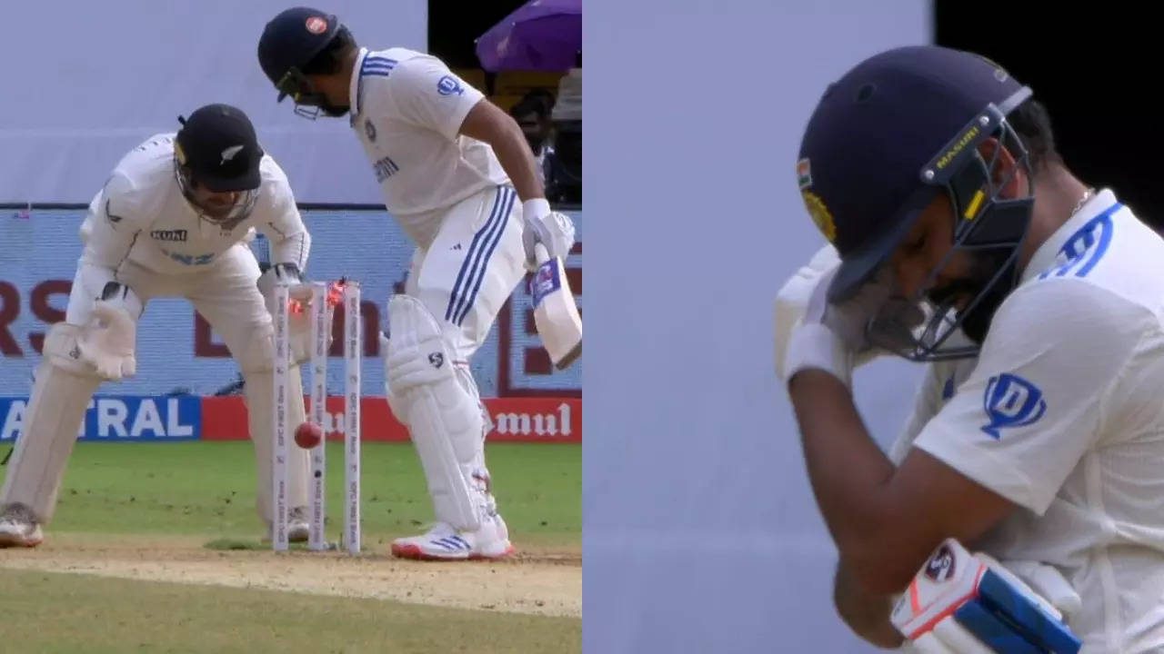 Rohit Sharma Left In Disbelief By Freak Dismissal; Indian Captain's Heartbroken Reaction Goes Viral - Watch