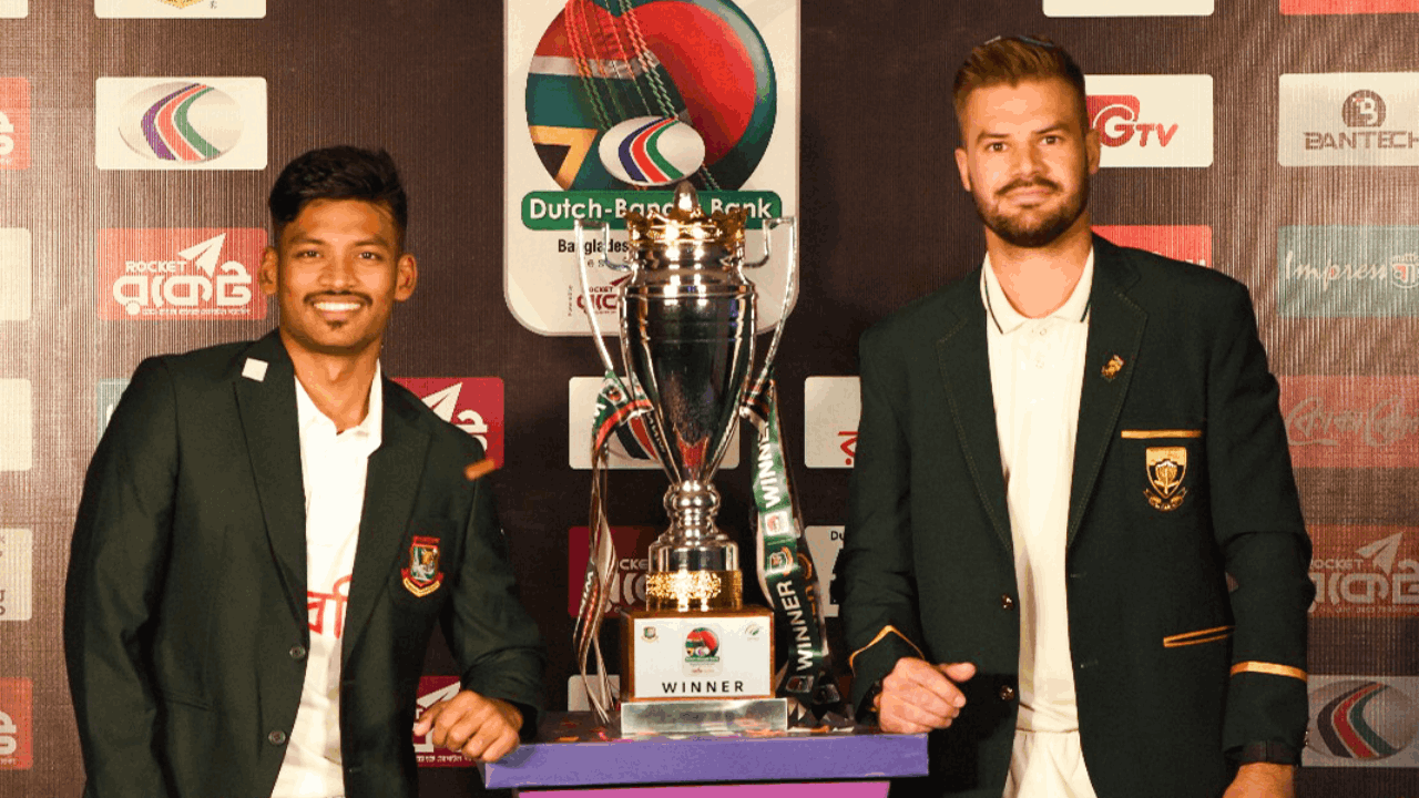 Bangladesh vs south africa test series trophy photshoot 2