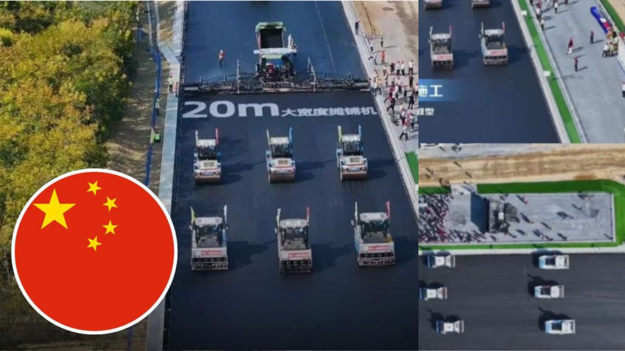 158 kilometer long highway with the help of drones and robots in china