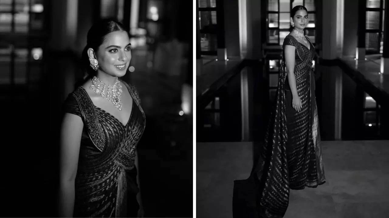 Isha Ambani Brings Indian Tradition to Marrakesh, Wearing a Couture Gown from Reclaimed Banarasi Saree by Amit Aggarwal