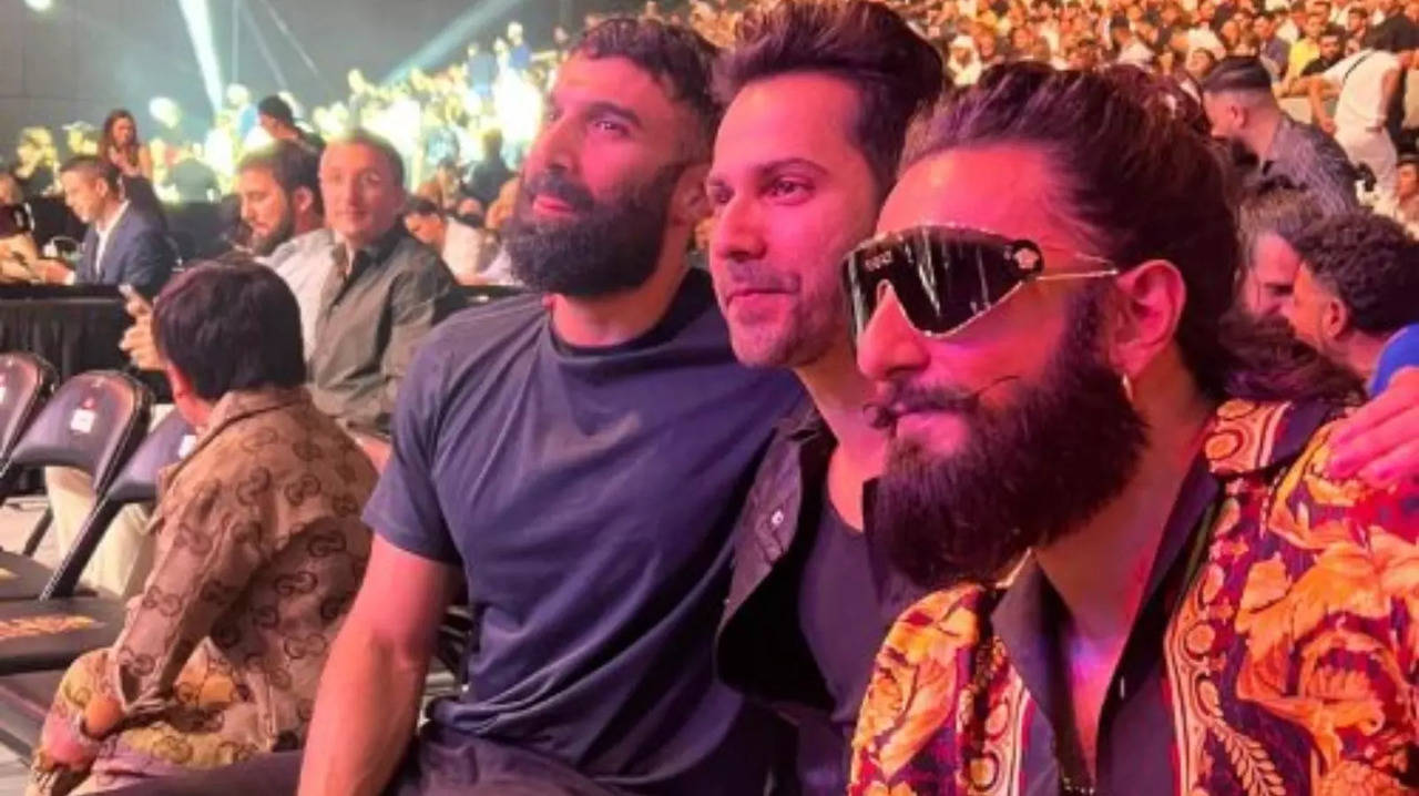 Ranveer Singh, Varun Dhawan, Aditya Roy Kapur SPOTTED Together At UFC Match In Abu Dhabi. See PIC