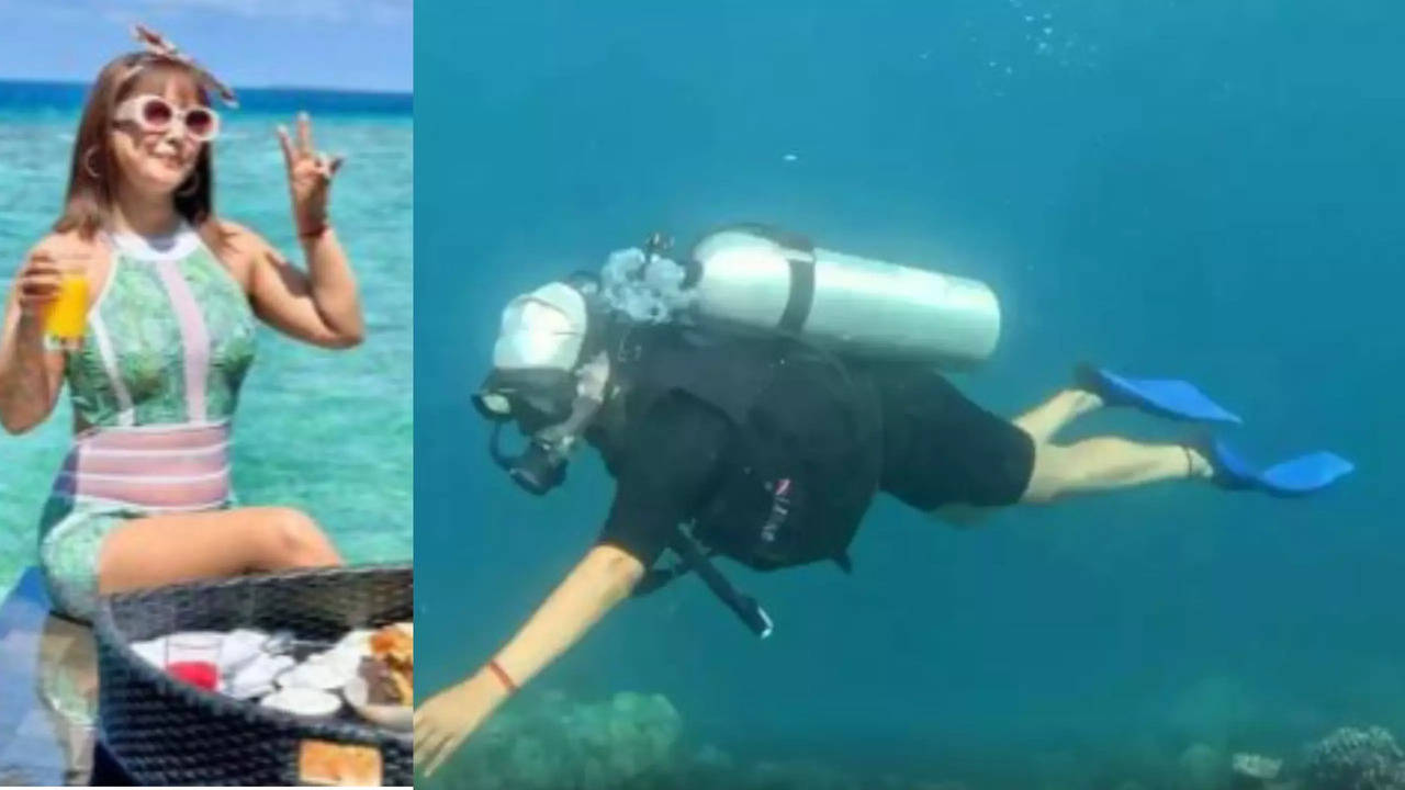 Breast Cancer Fighter Hina Khan Shares Sneak Peek Into Her Maldives Vacation, Enjoys Scuba Diving - Watch