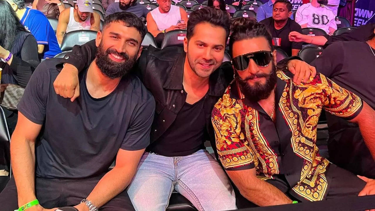 New Dads Varun Dhawan, Ranveer Singh Enjoy 'Boys Knight' As They Attend UFC Match In Abu Dhabi, ARK Joins