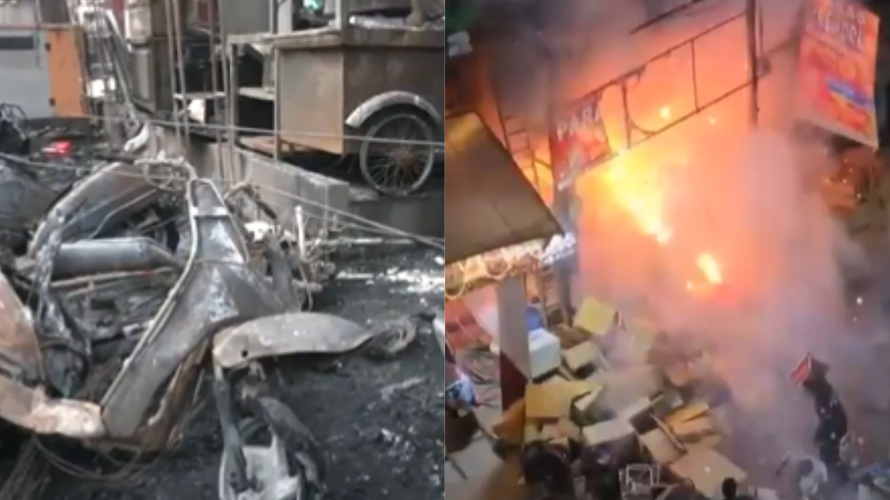 Gutted Vehicles, Burnt Building: Visuals Capture Devastation In Hyderabad's Cracker Shop Blaze