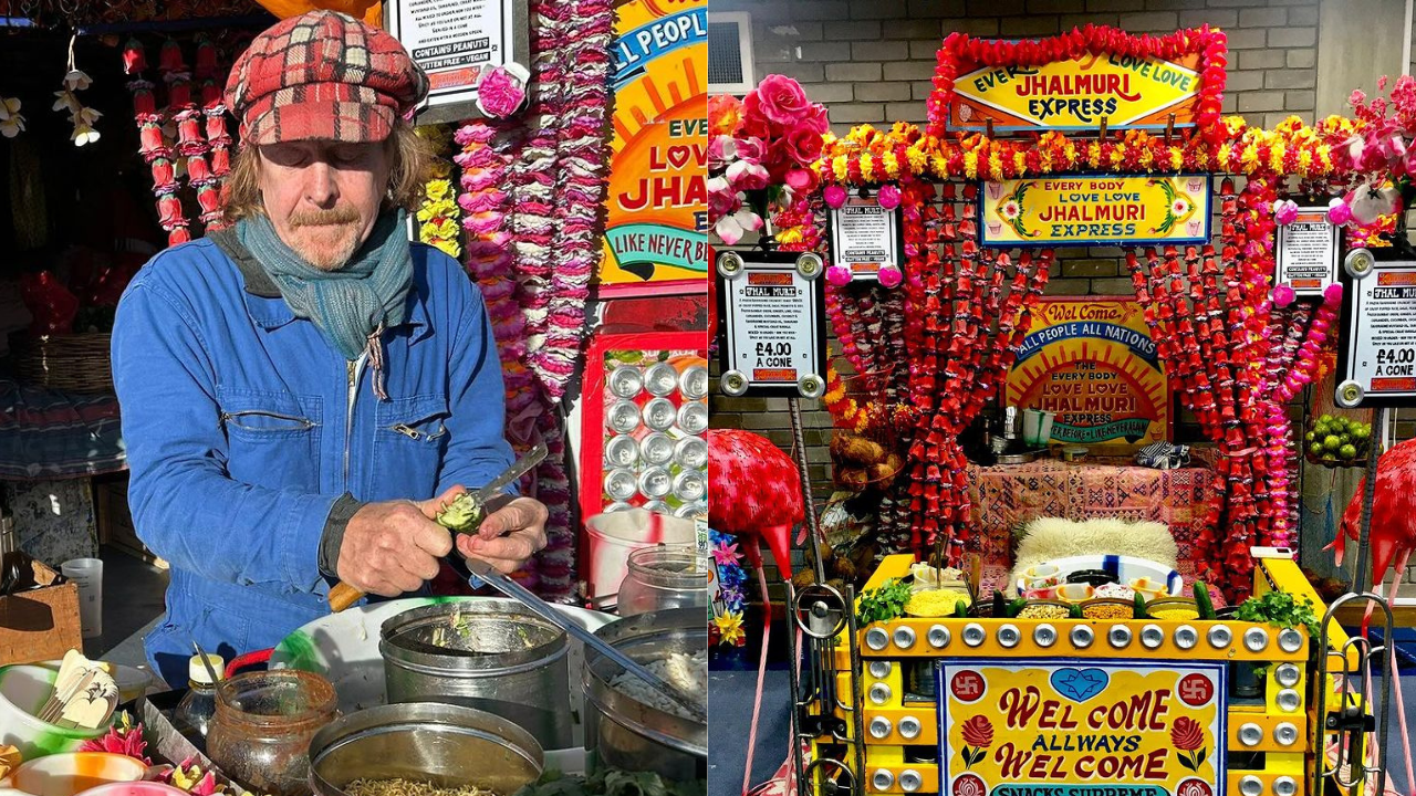 British man selling Kolkata-style Jhalmuri