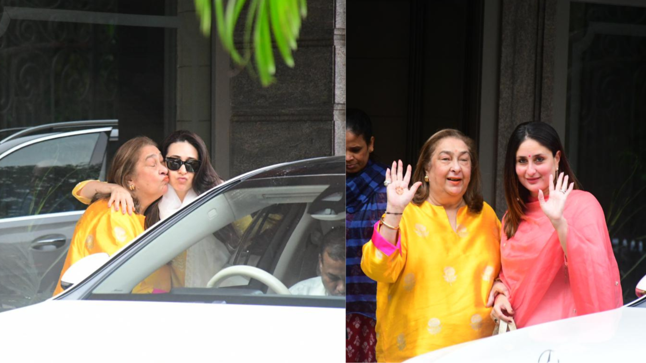 ​Dhanteras 2024: Kareena Kapoor Stuns In Pink Suit As She Joins Sister Karisma For Celebrations At Parents' Home. WATCH​ (Image Credit: Instagram)