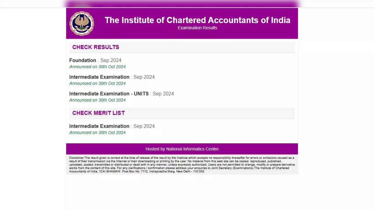 ICAI CA Foundation, Inter Result 2024 Released on icai.nic.in, Direct Link