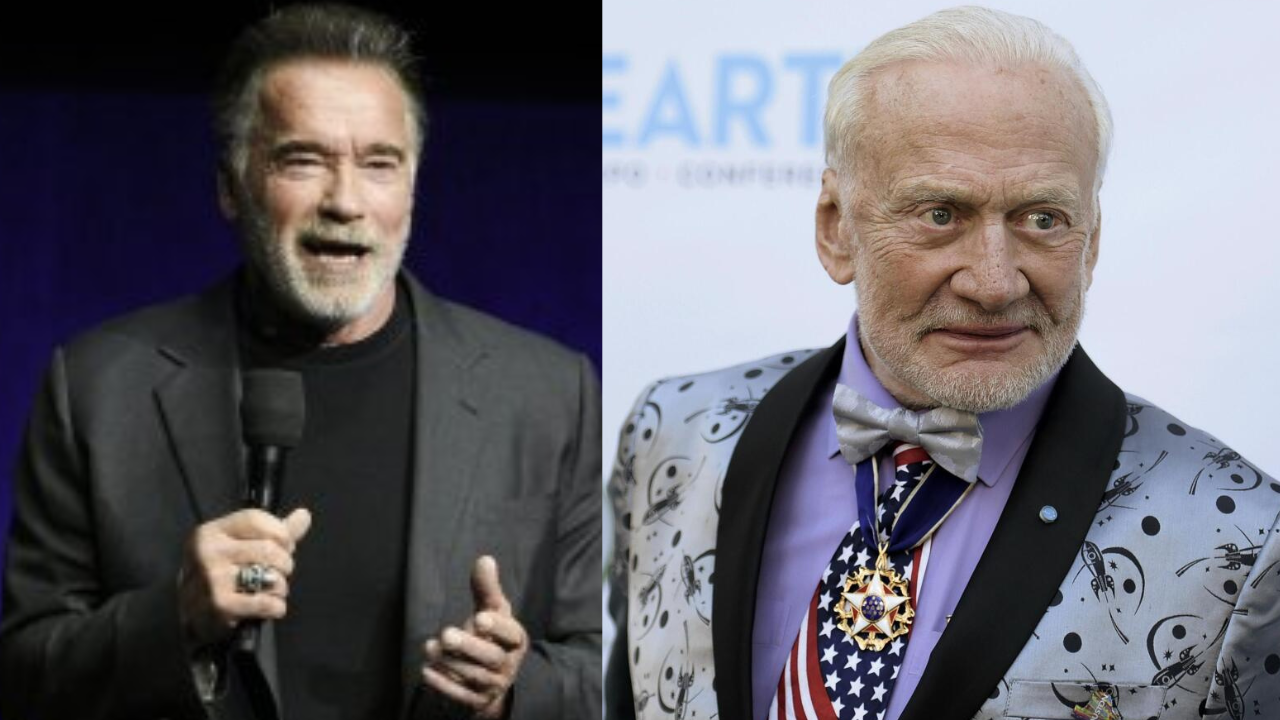 Arnold Schwarzenegger and Buzz Aldrin