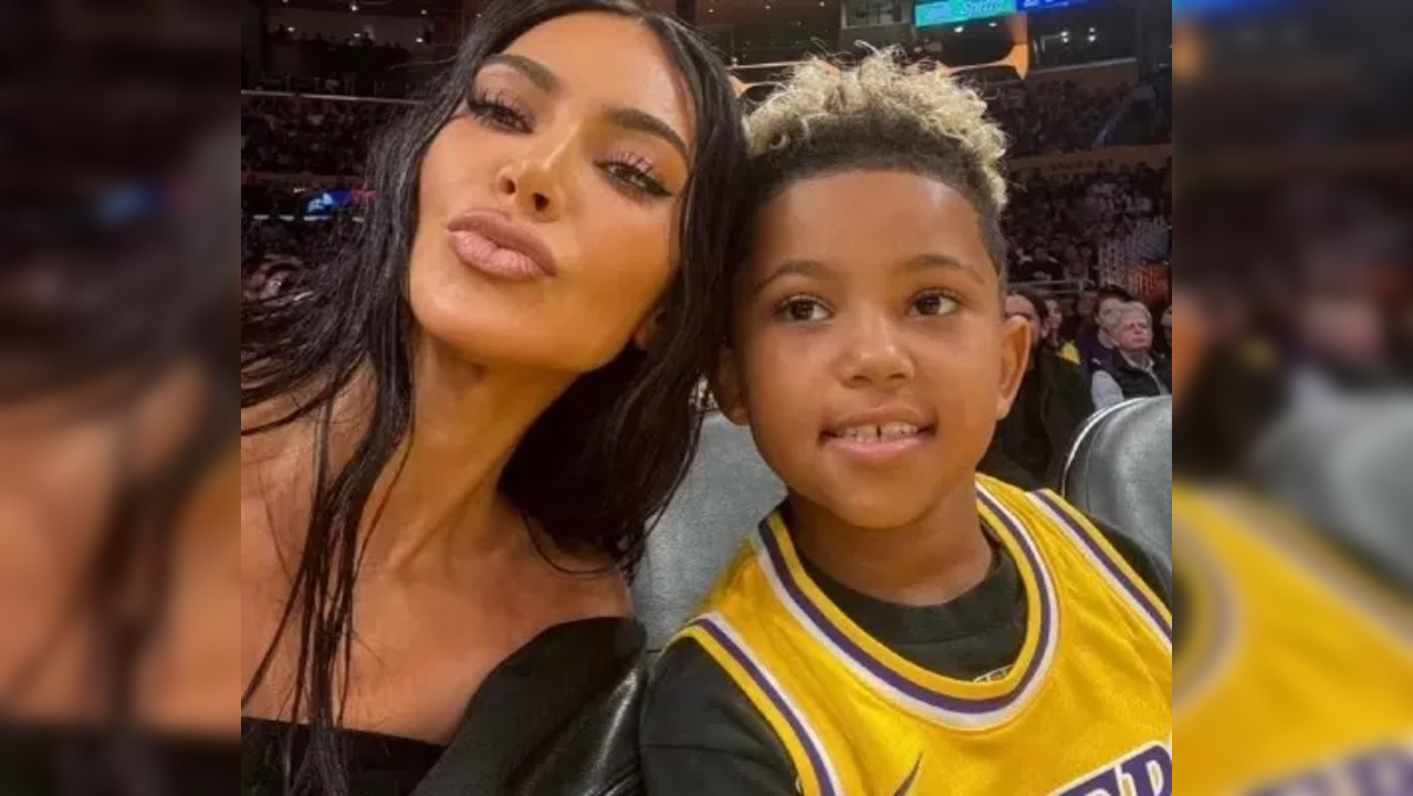 Kim Kardashian with son Saint West    (Photo Credits: X/Twitter)