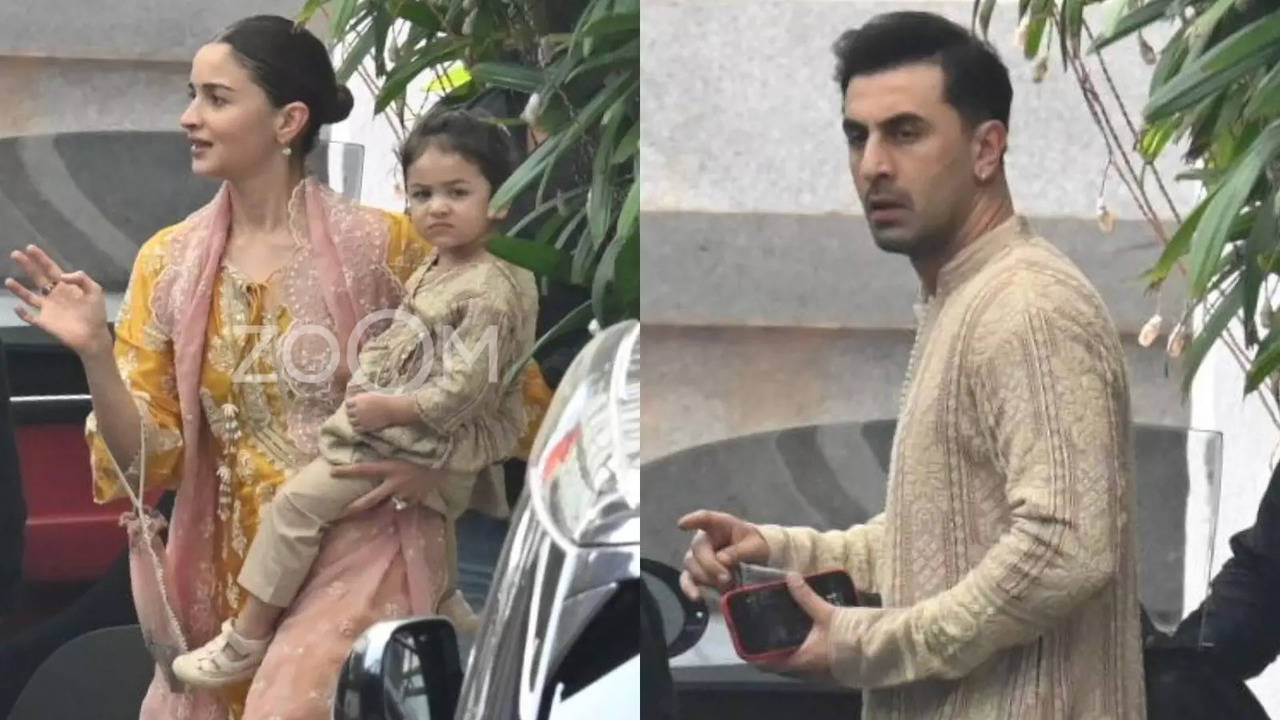 Raha Twins With Dad Ranbir Kapoor On Diwali, Mom Alia Bhatt Stuns In Yellow Suit