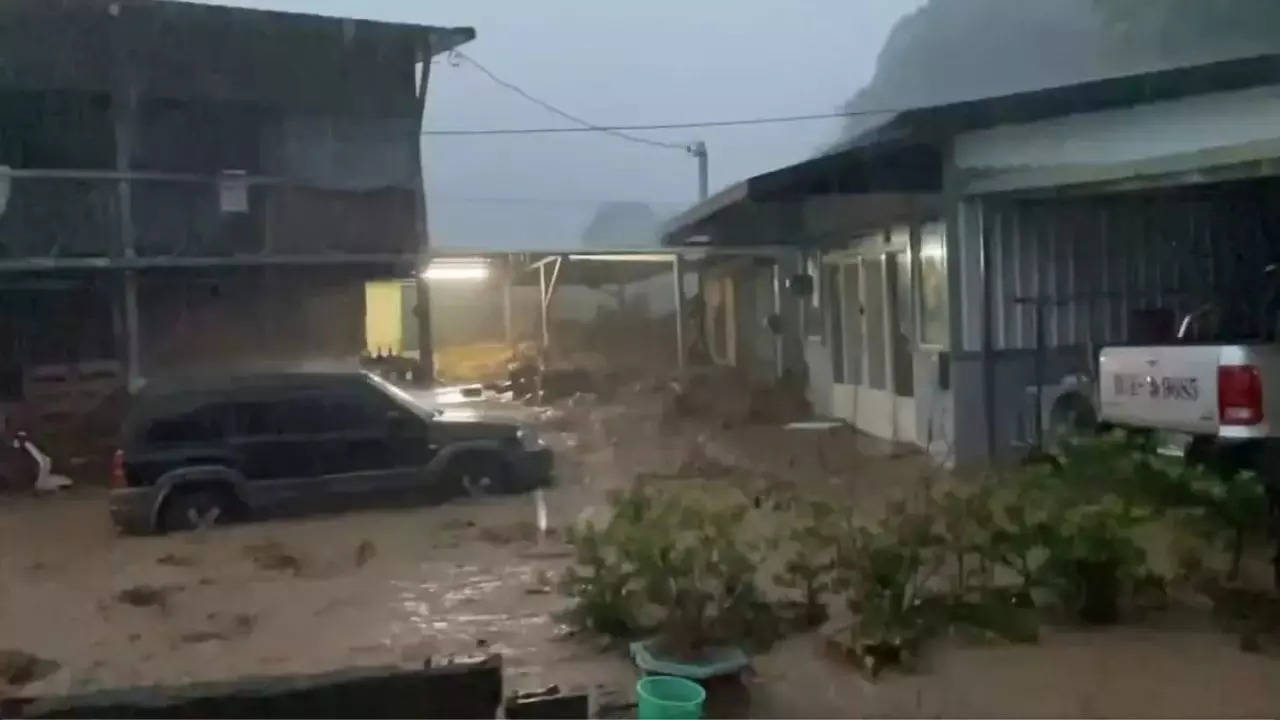 Flooding caused by super typhoon Kong-rey in Taiwan