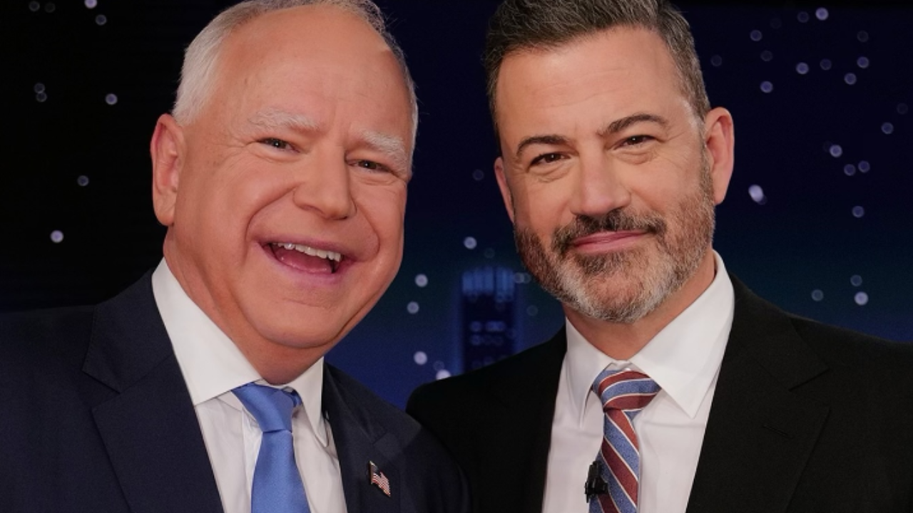 Jimmy Kimmel and Tim Walz