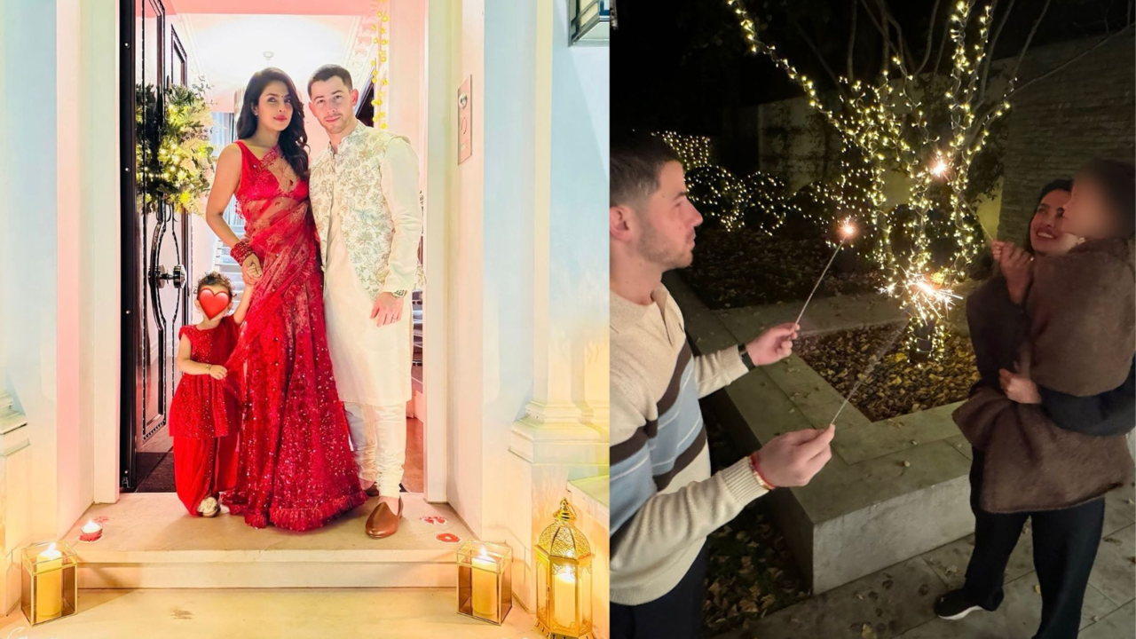 diwali 2024: priyanka chopra, nick jonas celebrate 'perfect diwaloween' with malti marie. light fuljhadi, enjoy chaat