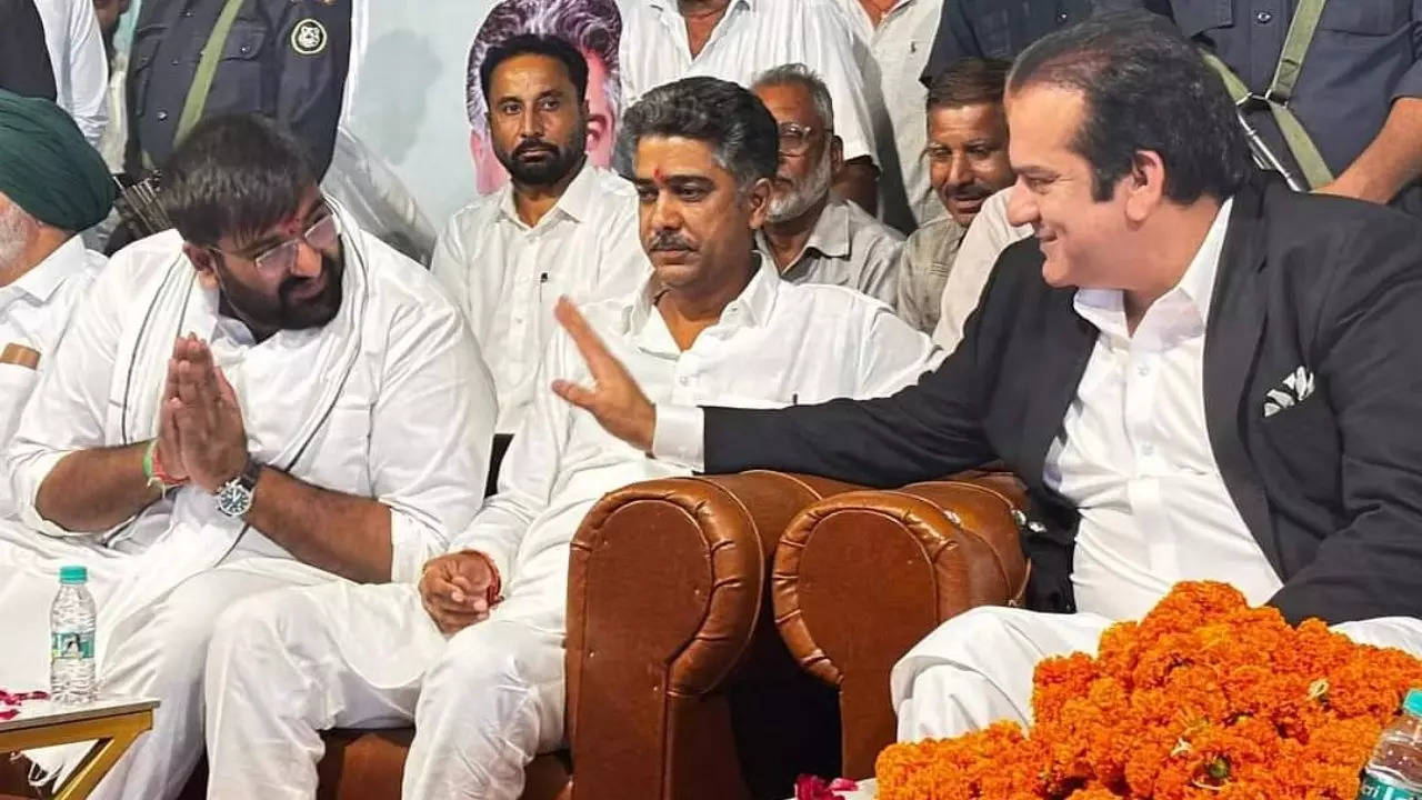 Abdul Rehman Khan Kanju (right) during his visit to Chautala village (Image: X)