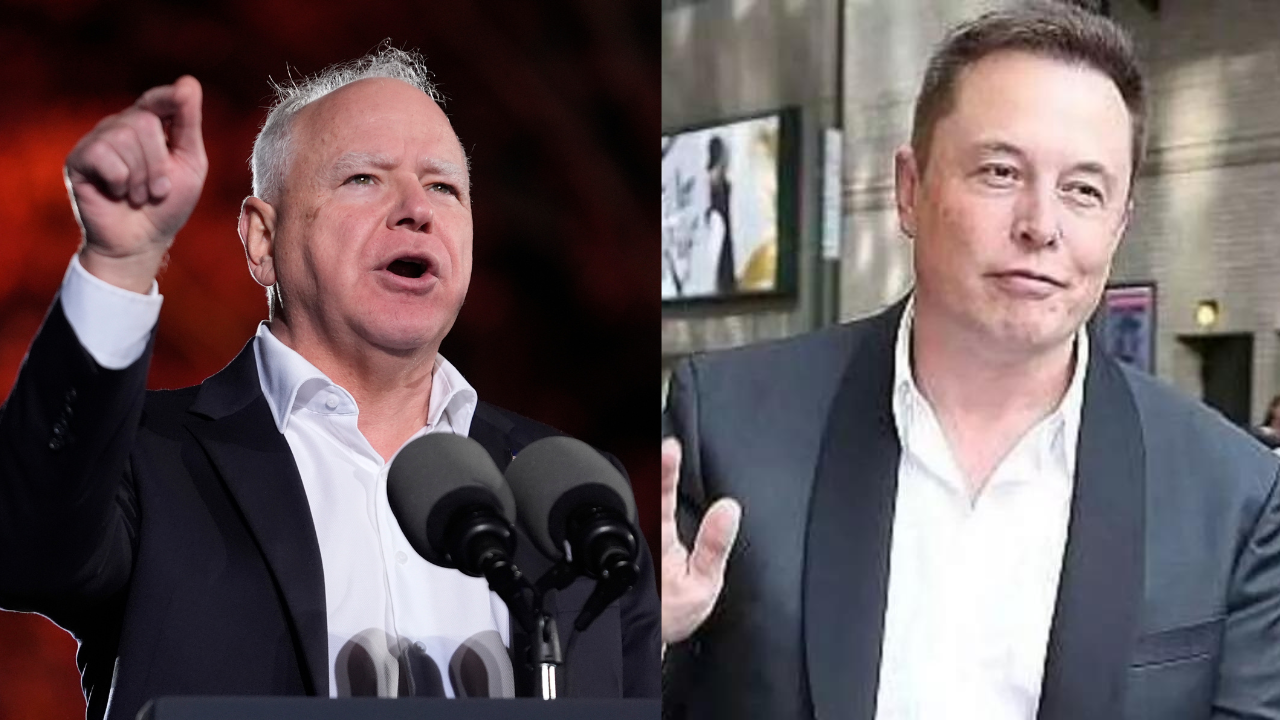 Tim Walz and Elon Musk