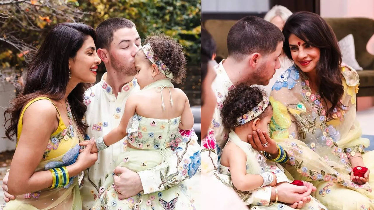 priyanka chopra's diwali celebration with nick jonas, malti marie is all about matching fits, pooja and happiness. see pics