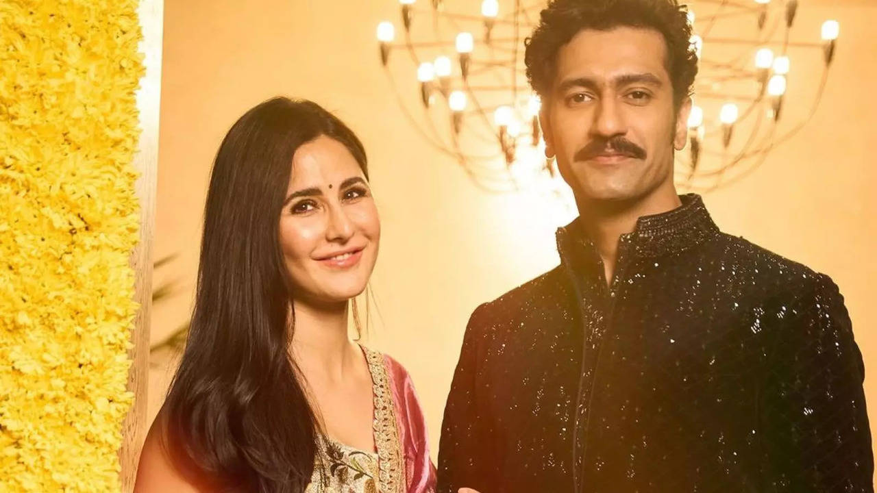 katrina kaif rocks saree bindi look while hubby vicky kaushal new mustache style steals the spotlight this diwali