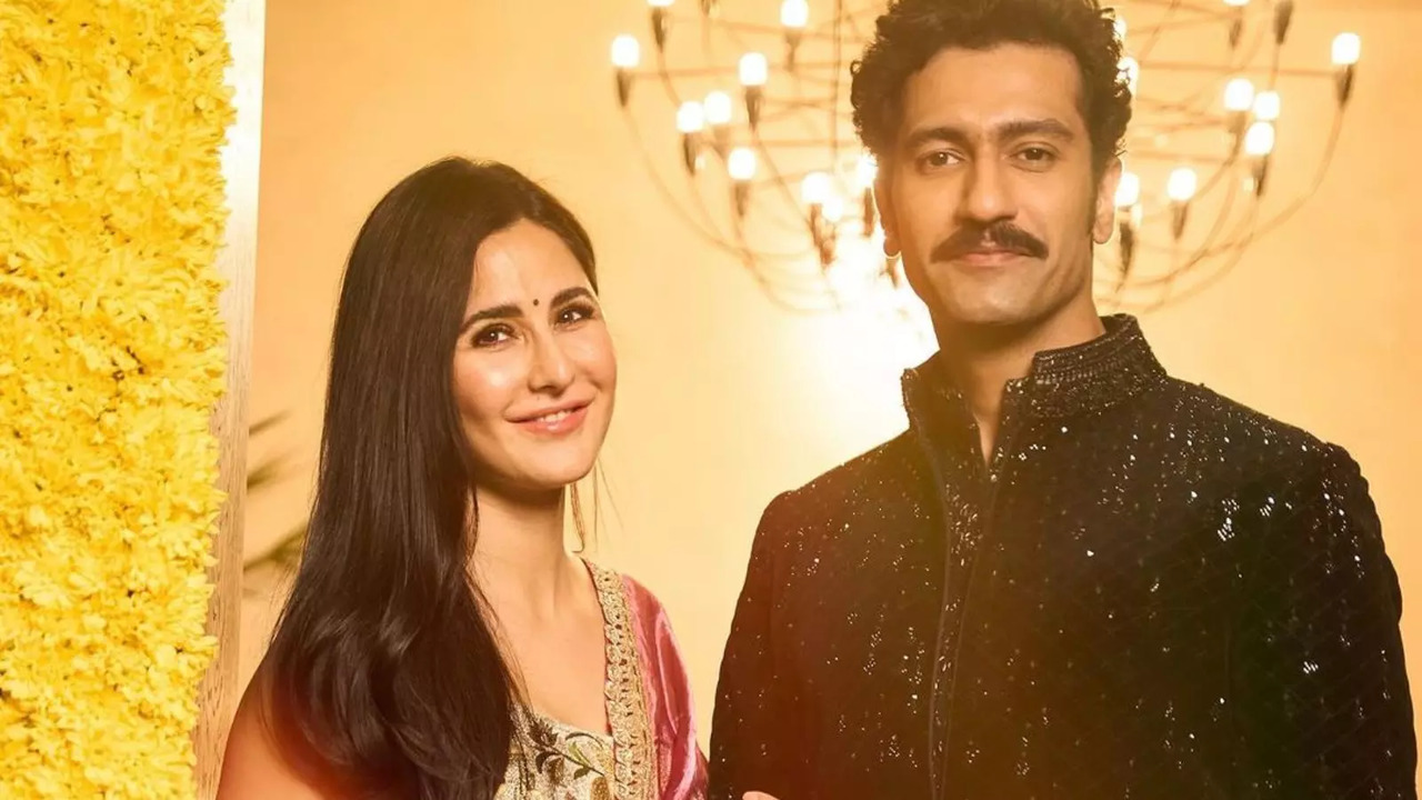 Katrina Kaif Rocks Saree-Bindi Look While Hubby Vicky Kaushal’s New Mustache Style Steals The Spotlight This Diwali