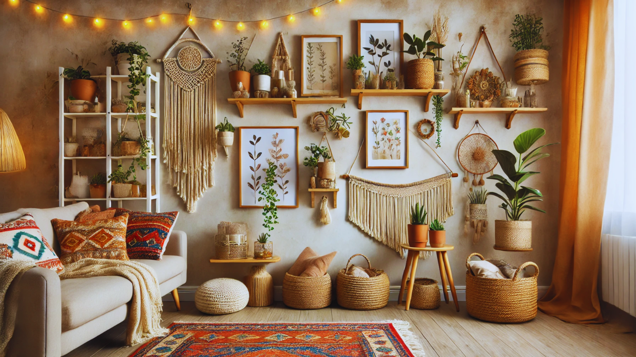 Creative Ideas for Decorating a Boho-Themed Living Room Wall