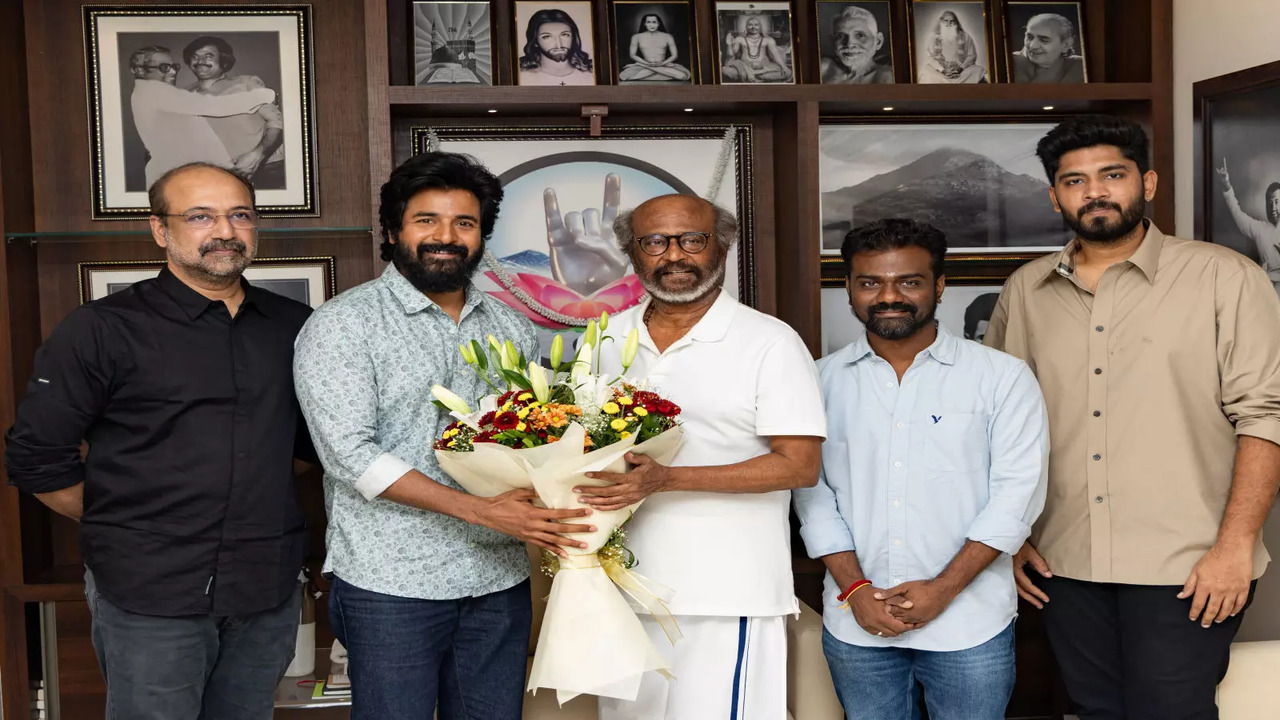 Rajinikanth with 'Amaran' team