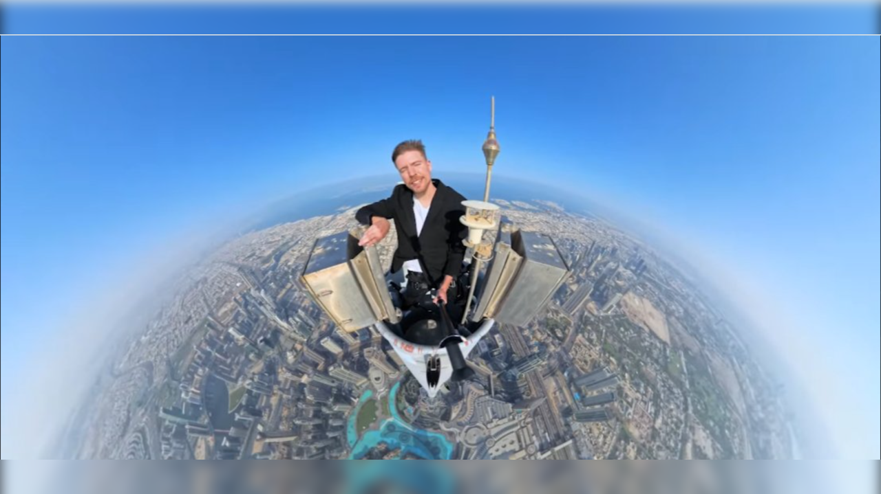 Mr Beast climbs Burj Khalifa     (Photo Credits: X/Twitter)