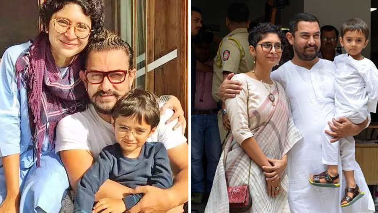 Kiran Rao and Aamir Khan with son Azad