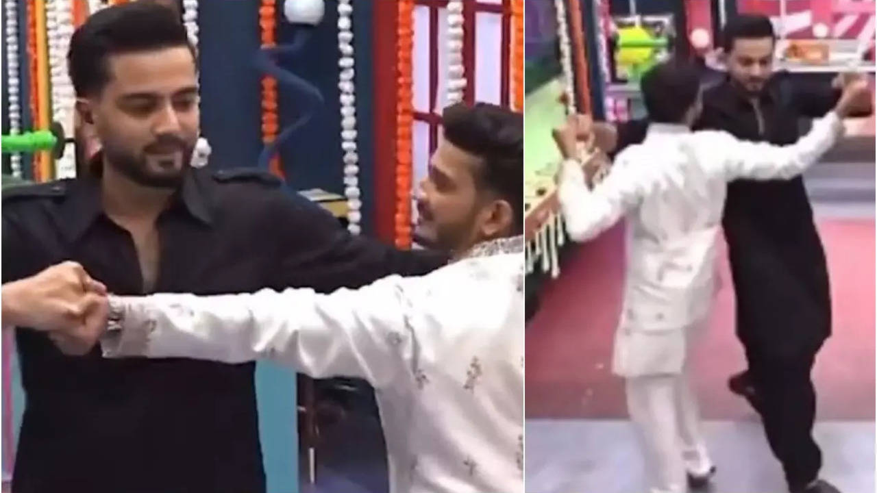 elvish yadav asks for'private moment' with munawar faruqui, duo dances on romantic song - watch