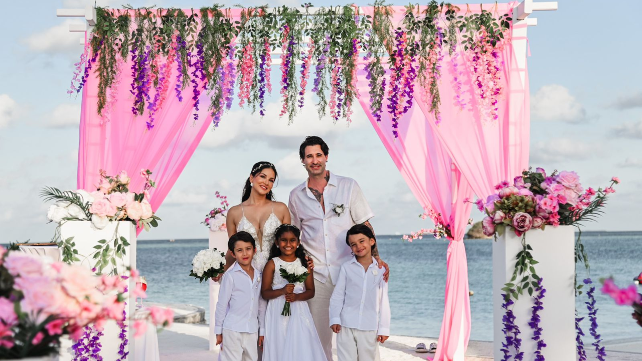 Sunny Leone-Daniel Weber Renew Vows In The Maldives With Their Kids In Attendance - See Pics