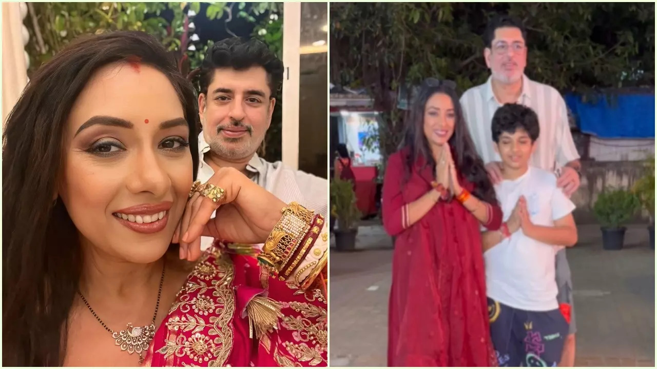 Rupali Ganguly Is Unaffected By Stepdaughter’s Accusations As Anupamaa Fame Steps Out With Husband-Son